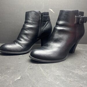 Jones New York Hanna  Ankle Boots Booties Black Heel Zip Size 8.5‎